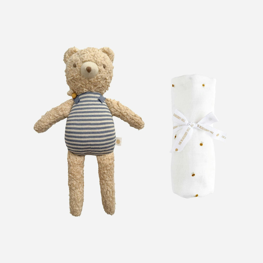 Henry Bear Plush Toy Swaddle Set - Bee