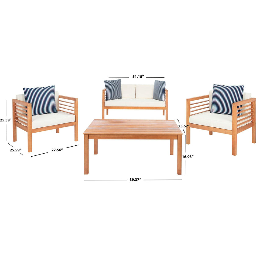 Alda Eucalyptus 4-Piece Outdoor Set