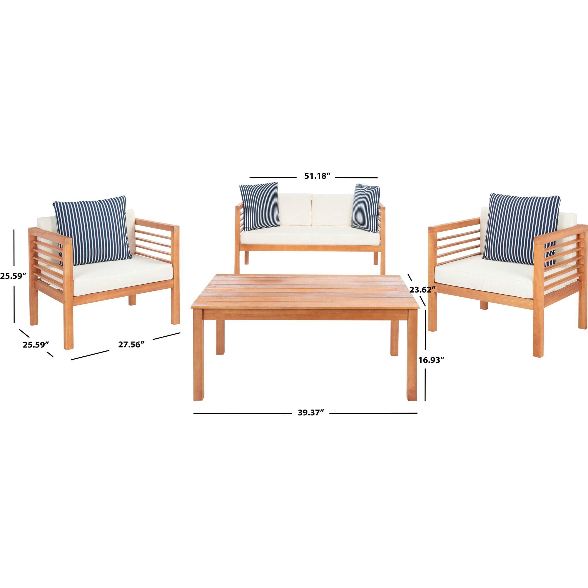 Alda Eucalyptus 4-Piece Outdoor Set