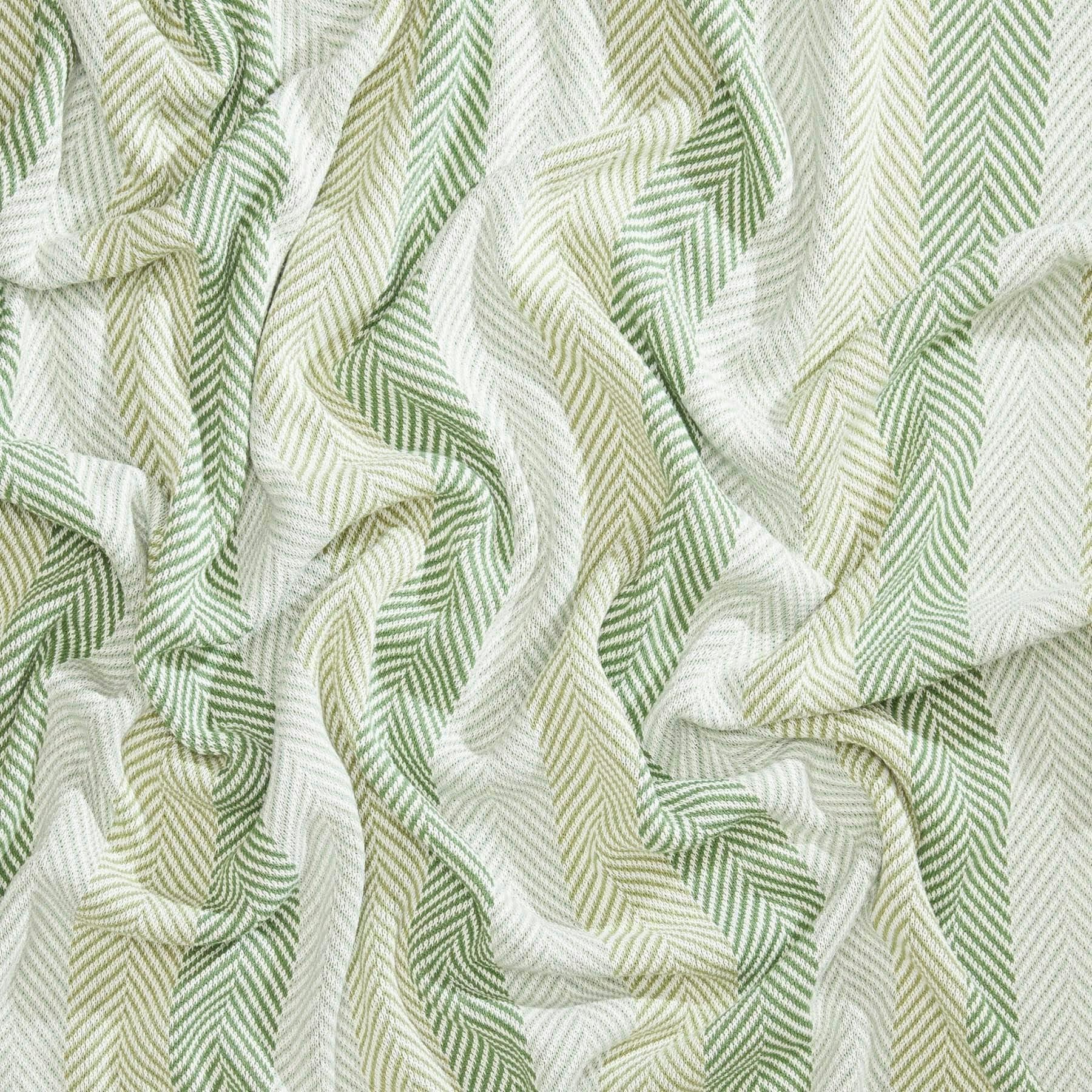 Cotton Sustainable Knit Striped | Chevron Throw Blanket - Herringbone Hues