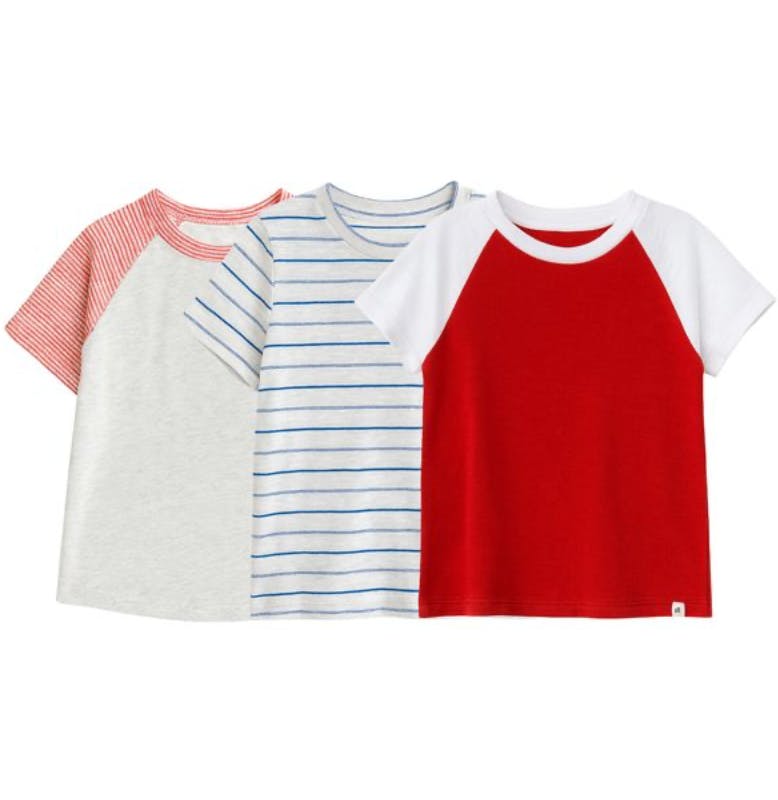 WALTER TRIPLE PACK TEES  ROYAL/WHITE/RED