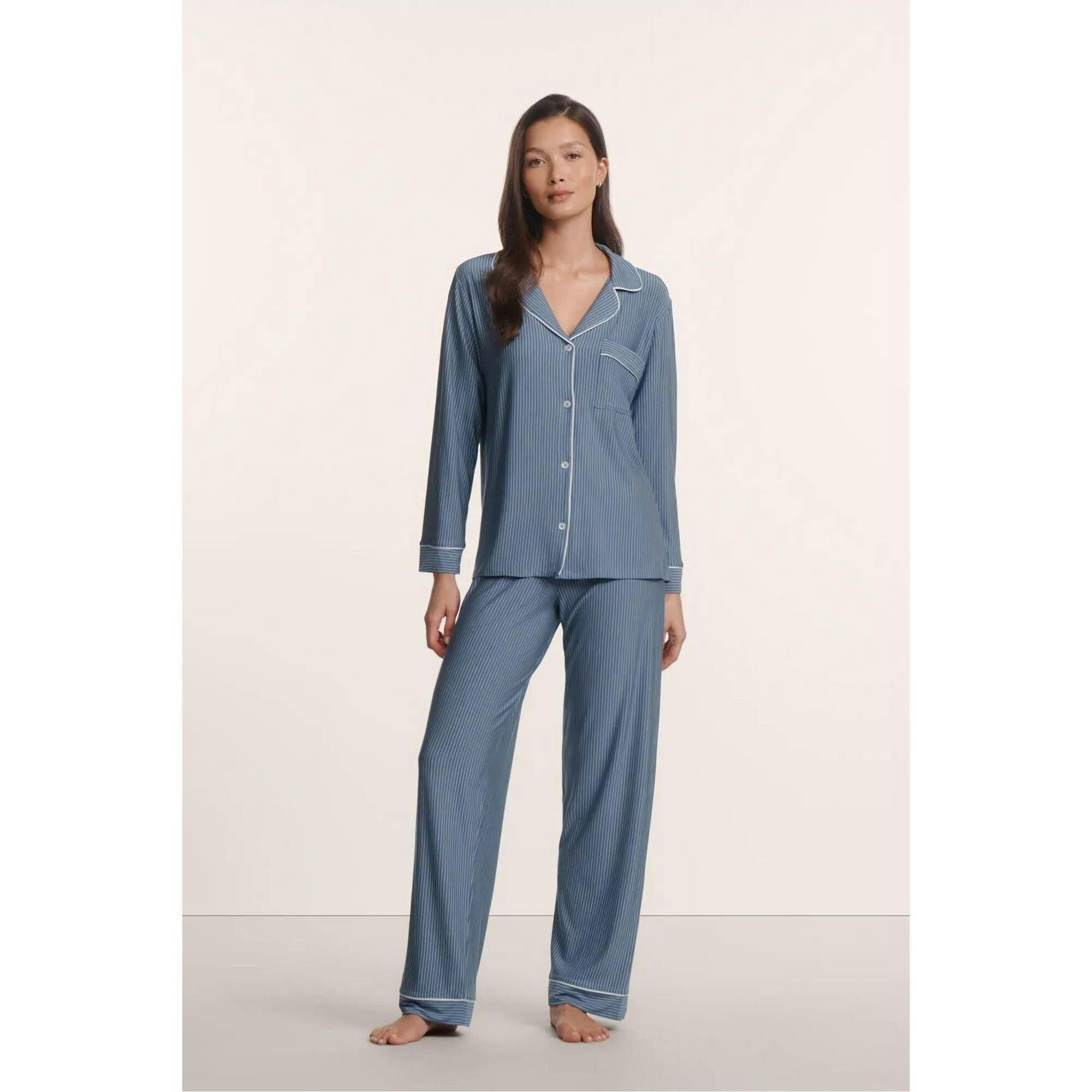 Gisele Printed TENCEL™ Modal Long PJ Set, Blue