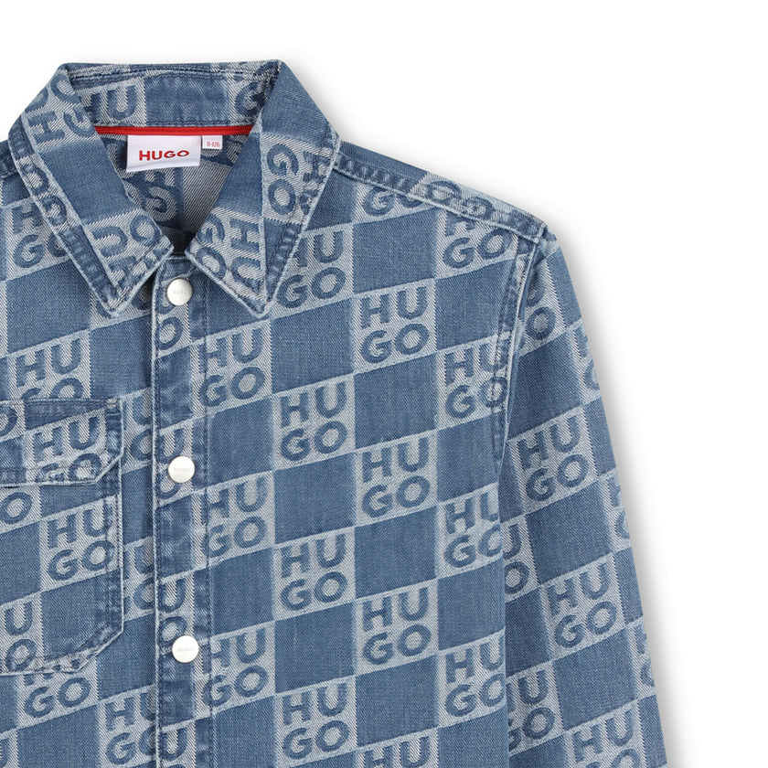 Monogram Long Sleeved Denim Shirt