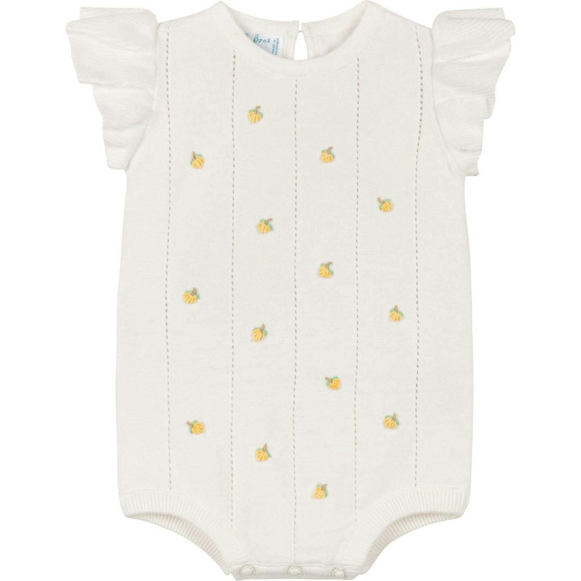 Girls Lemon Knit Romper