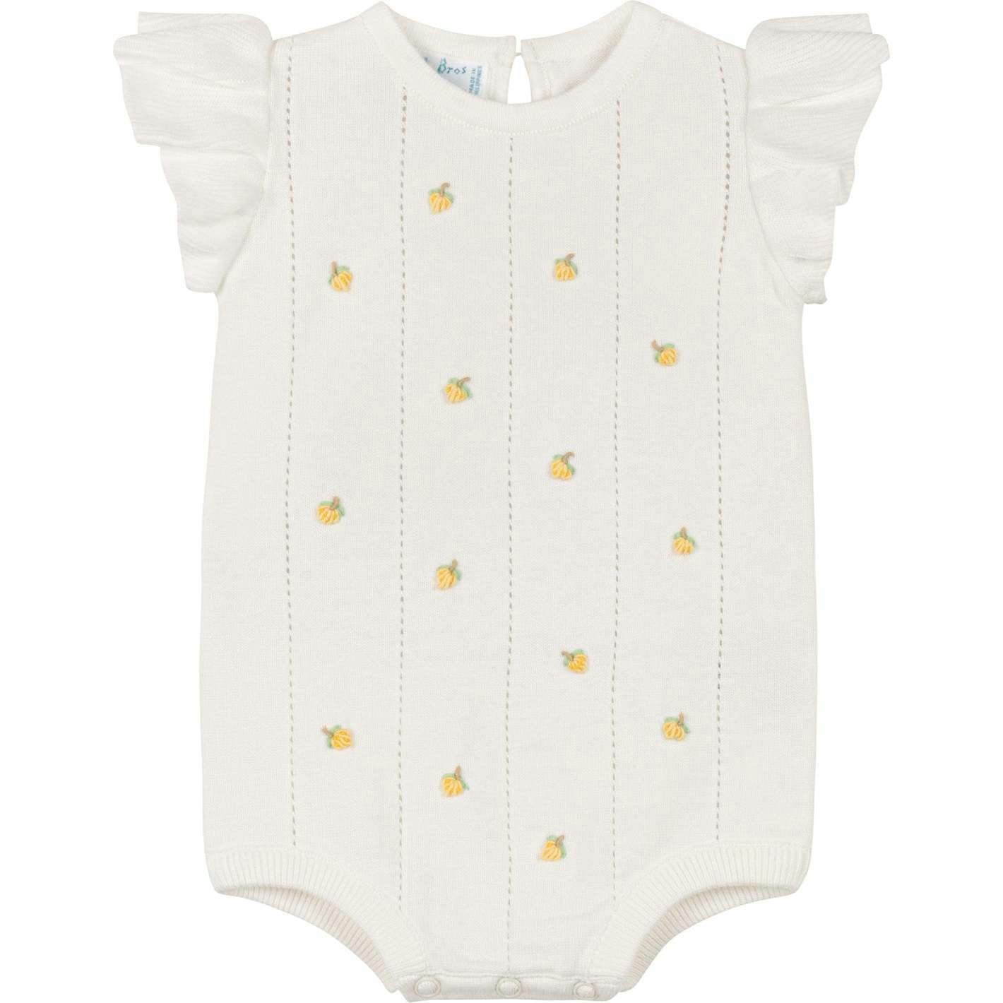 Girls Lemon Knit Romper