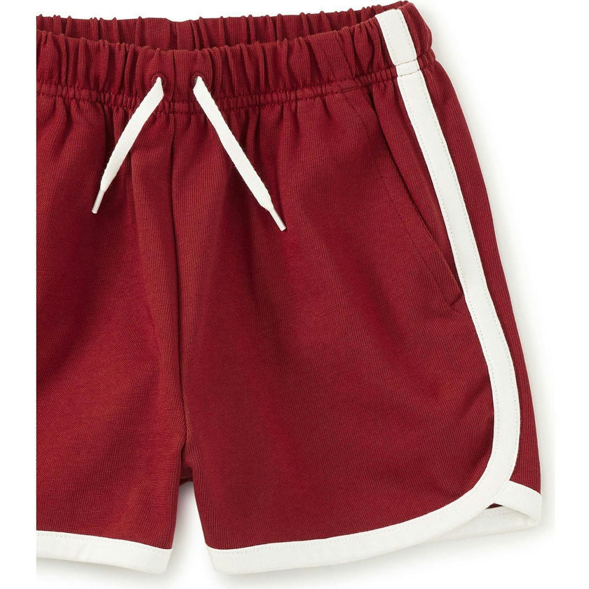 Sporty Ringer Shorts, Red