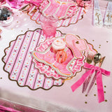 Packed Party Boot Scoot Blooms Western Round Paper Placemats 10ct - Gold Foil Pink Western Pattern 15 Inch Placemats for Western Parties