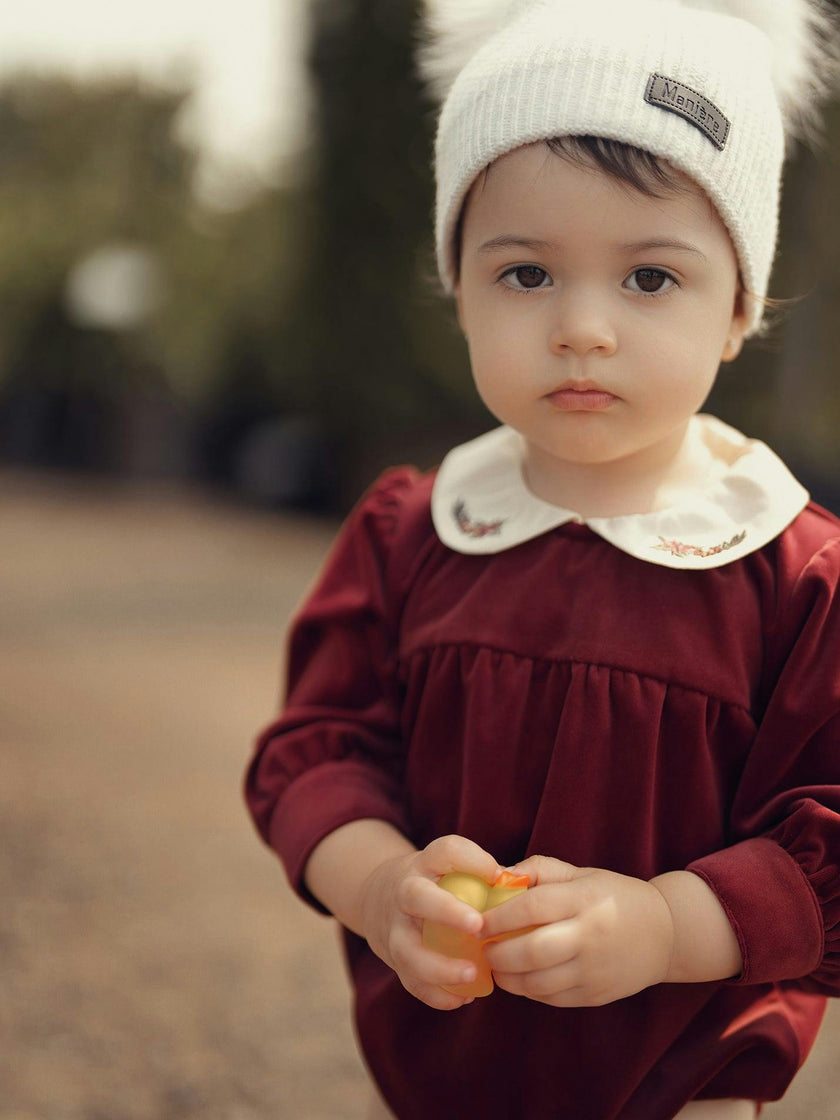 Velvet Butter Peter Pan Collar Long Sleeve Romper