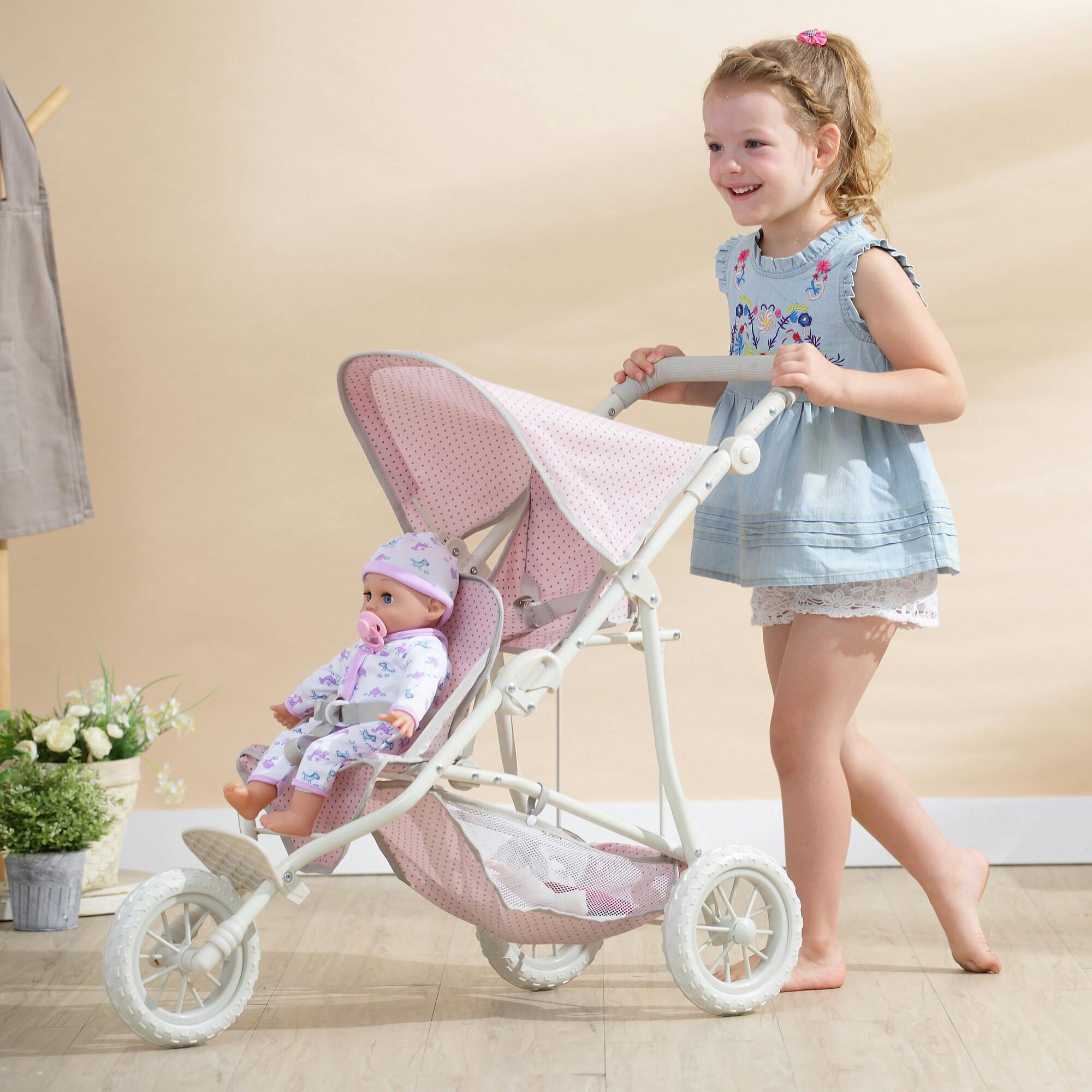 Olivia's Little World Two Doll Jogging-Style Stroller