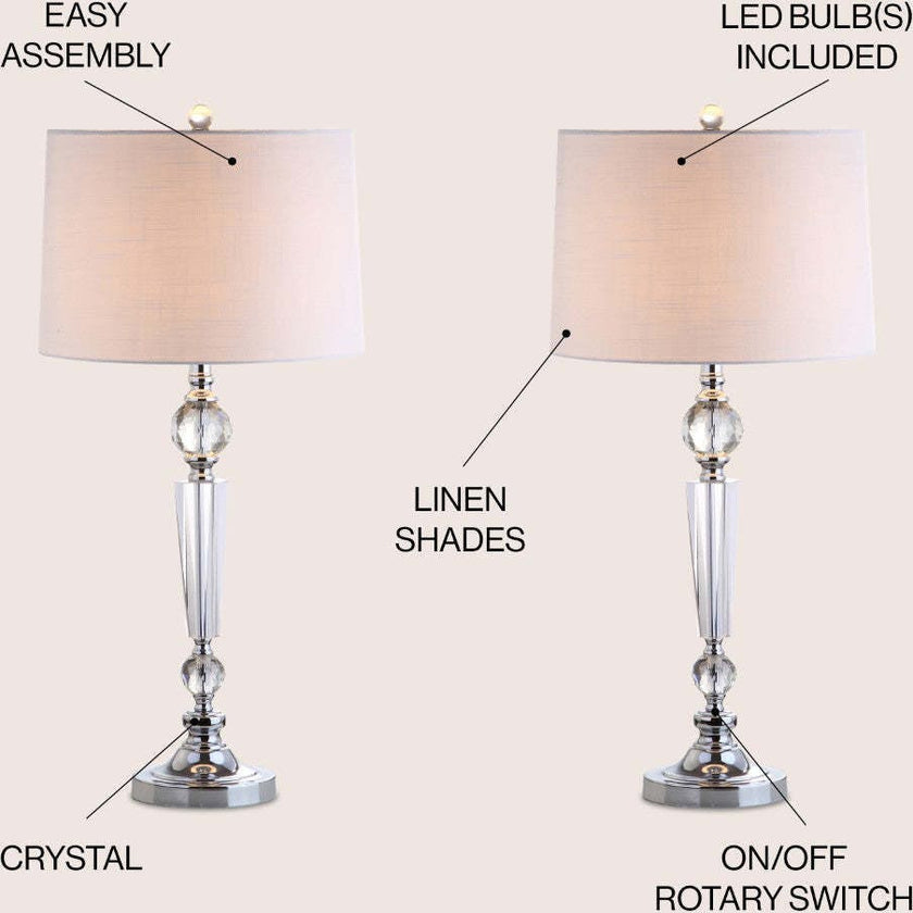 Emma 29.5" Crystal LED Table Lamp