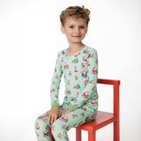 Vintage Reindeer & Santa Uni - Bamboo Long Sleeve Loungewear Set