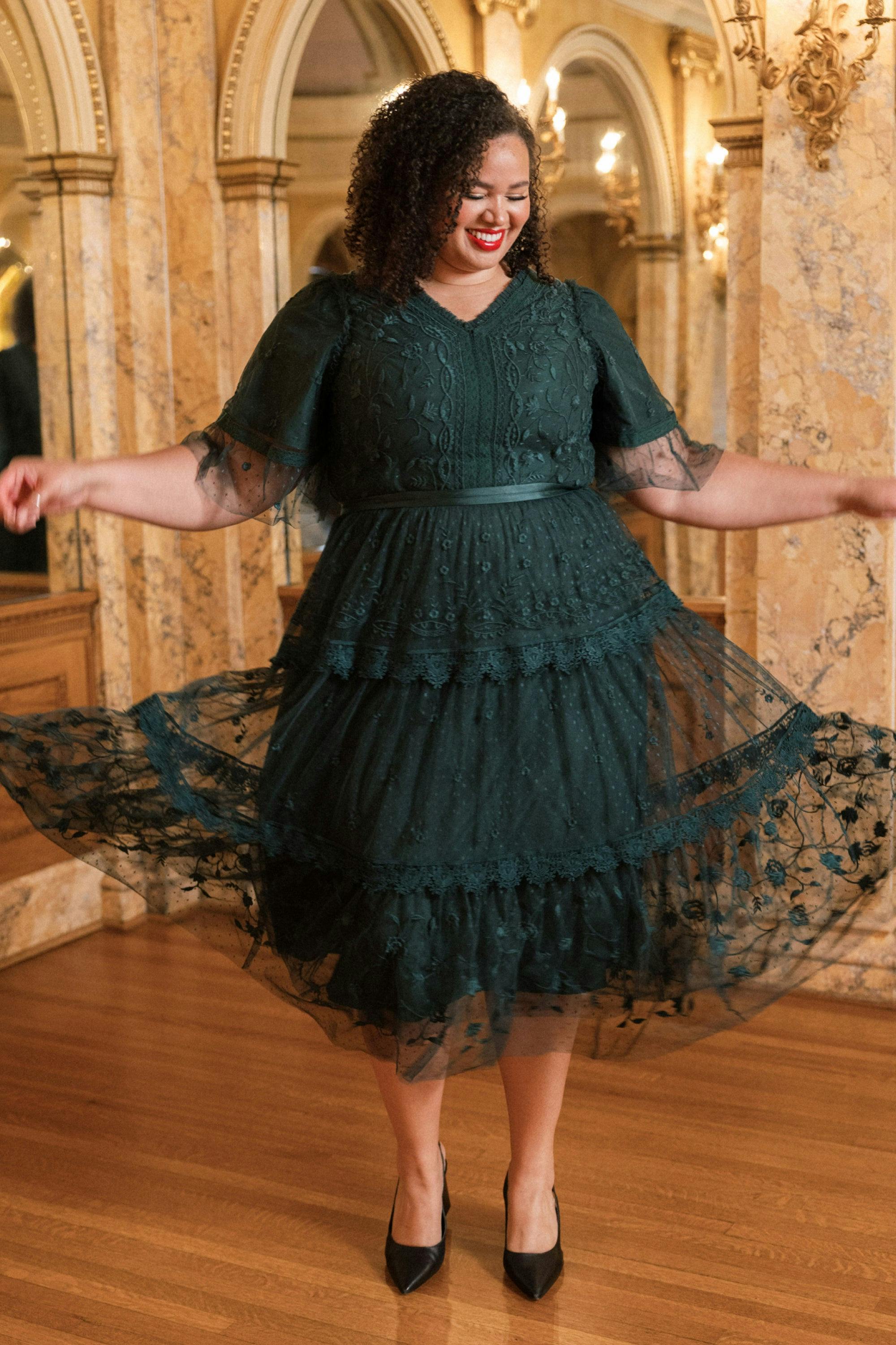 Jules Dress in Emerald