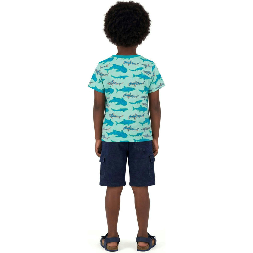 Boys Graphic Tee | Teal Sharks
