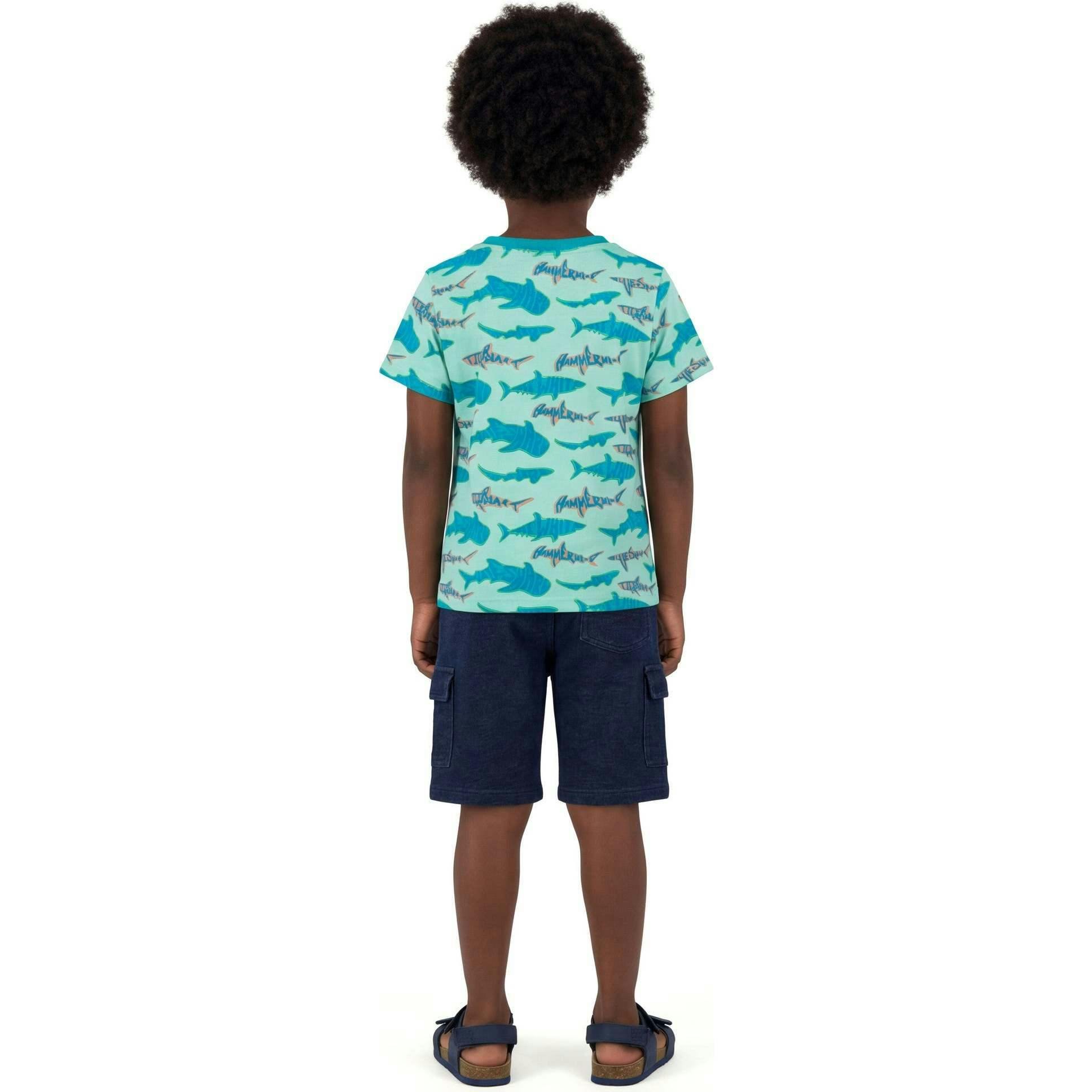 Boys Graphic Tee | Teal Sharks