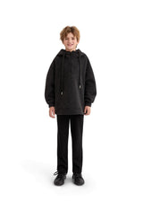 Dark Gray Half-Zip Hooded Sweatshirt