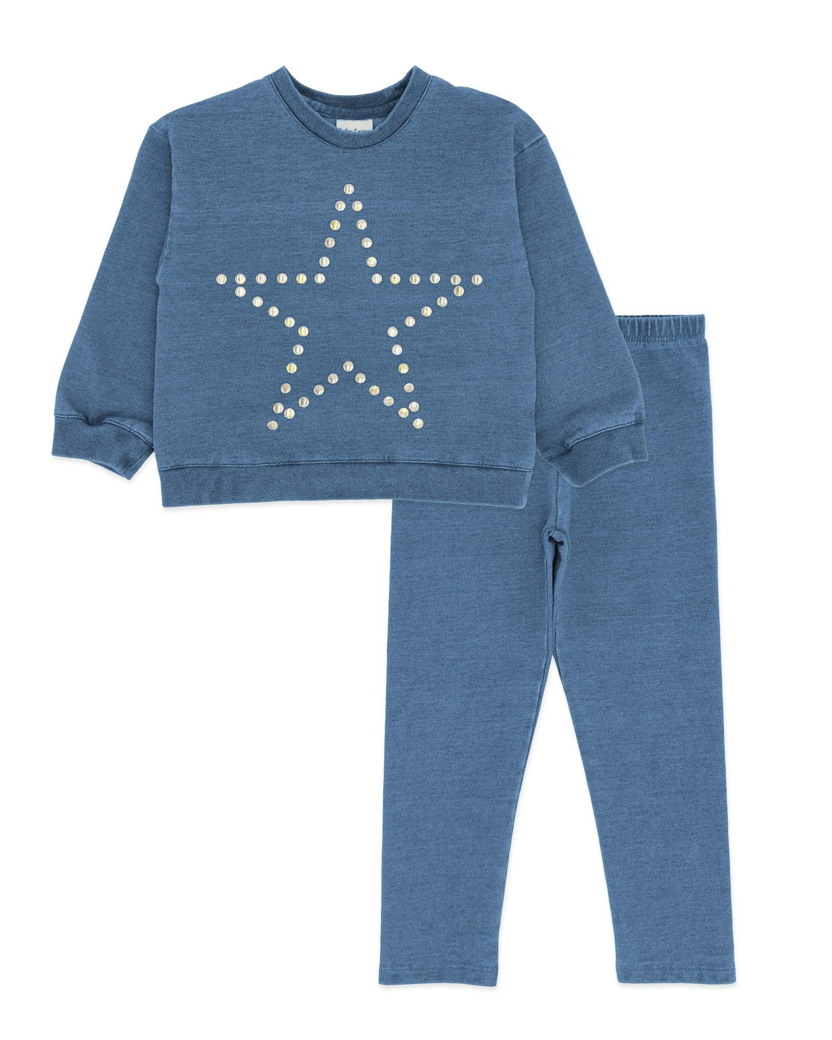 Playtime Knit Denim Set - Blue Jean