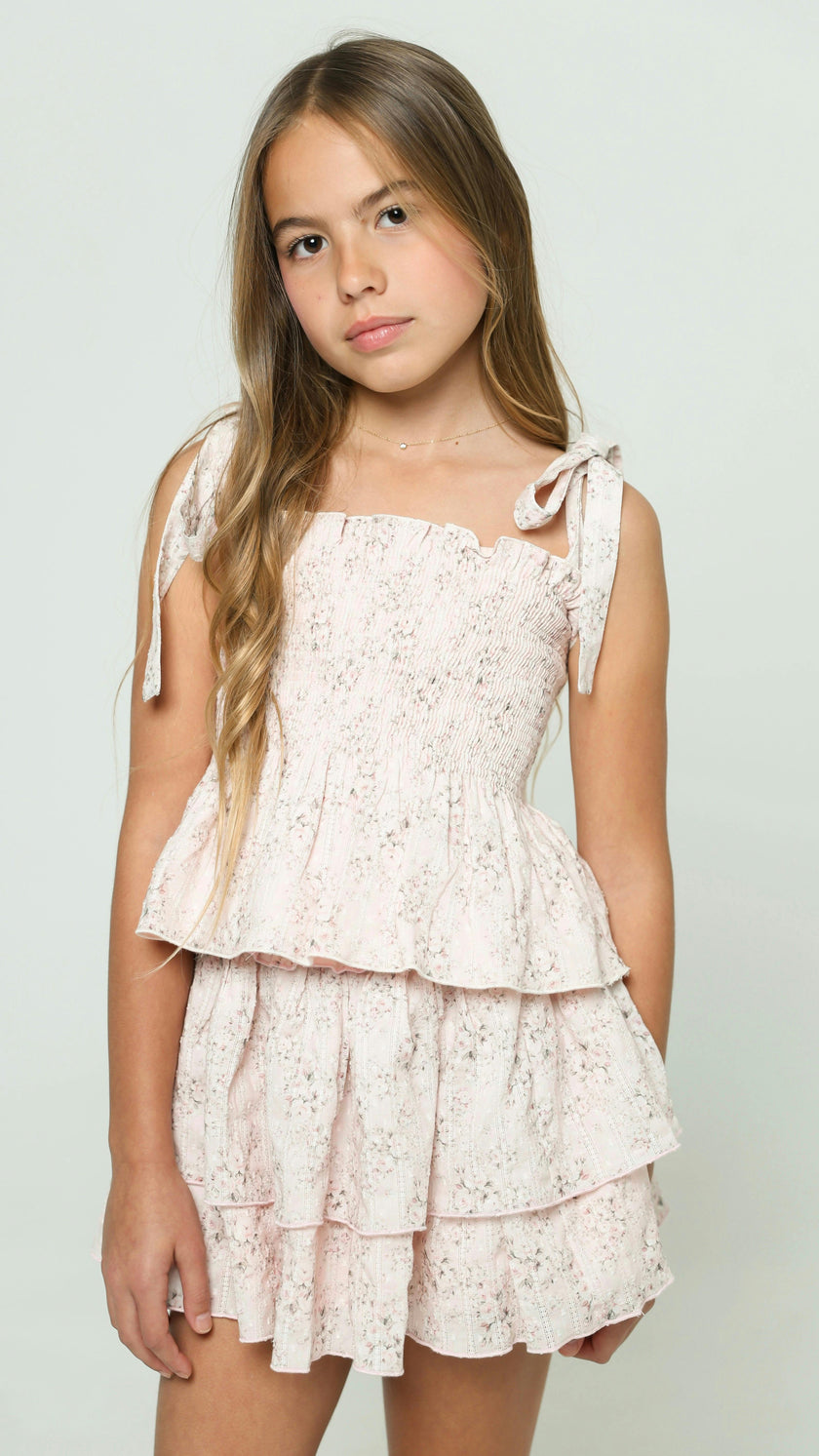 Gigi Skirt in Pink Mini Roses