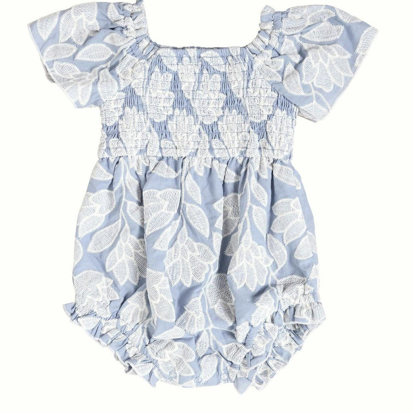 Baby Ophelia Romper in Mosaic Embroidery