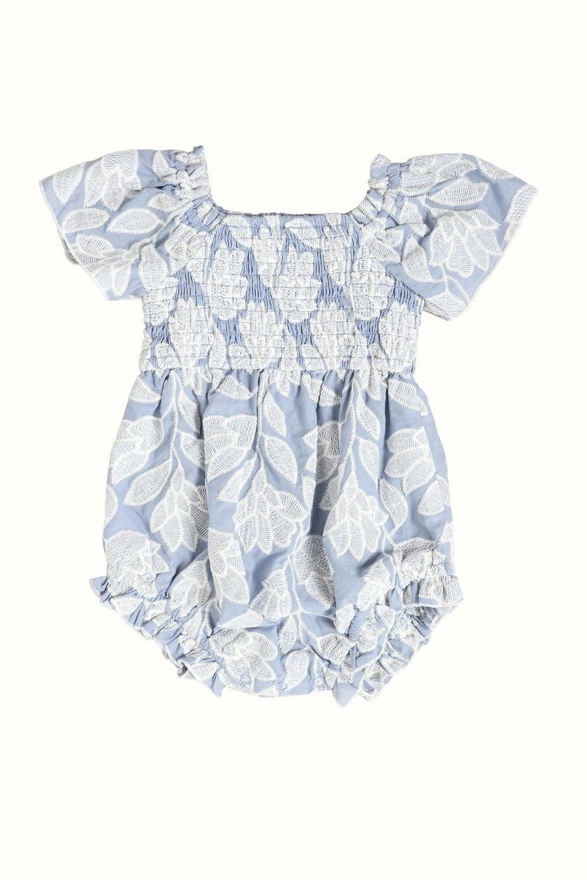 Baby Ophelia Romper in Mosaic Embroidery