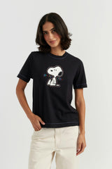 Cotton Snoopy Embroidered T-Shirt
