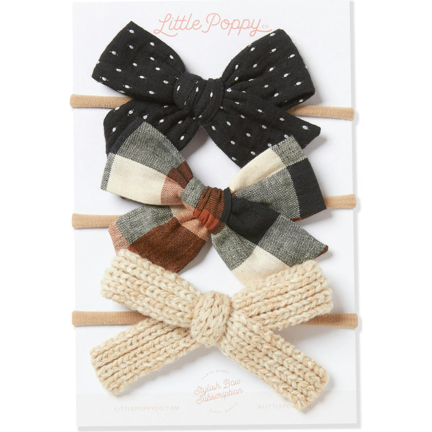 The Mia Three Bow Original Headband Set