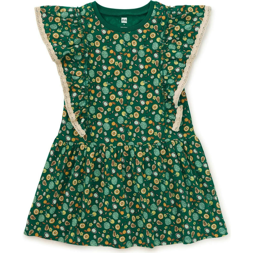 Crochet Trim Ruffle Dress 2.0, Green