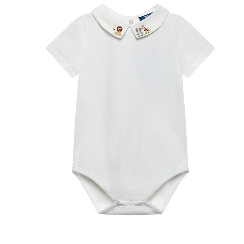 Baby Short-Sleeved Monty Bodysuit in Augustus Lion & Friends