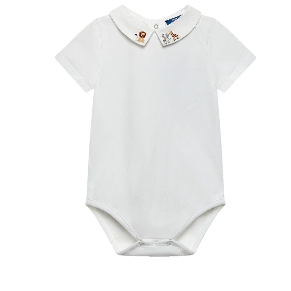 Baby Short-Sleeved Monty Bodysuit in Augustus Lion & Friends