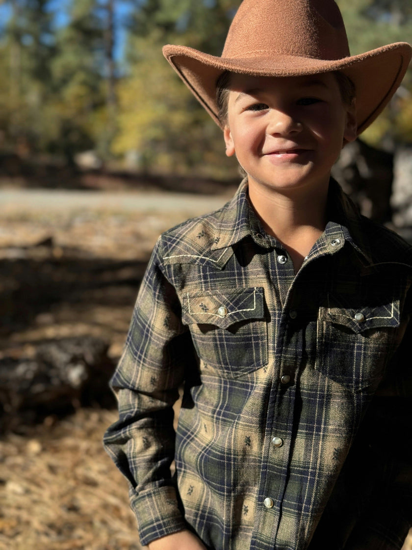 HOWDY Western Black/Brown dobby WOVEN SHIRT