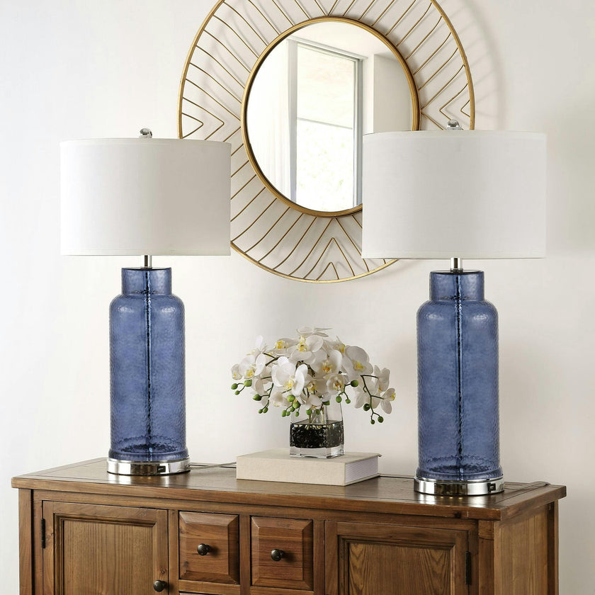 Bottle Glass Table Lamps With USB Port