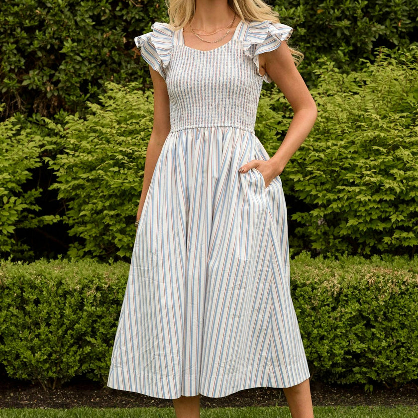 Hattie Dress in Heritage Stripe