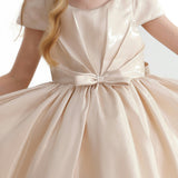 Champagne Bow Long Brea Dress