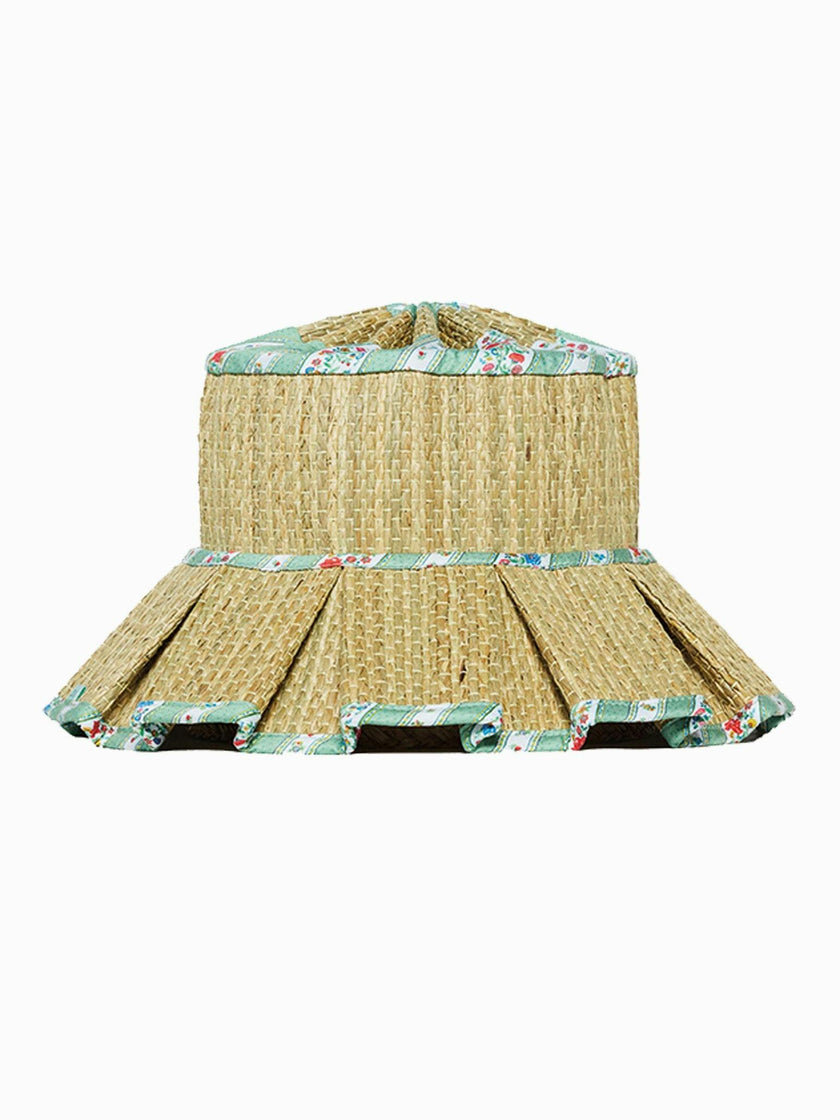 Lorna Murray x La Coqueta Sage Floral Stripe Beauty Point Woman Grass Hat