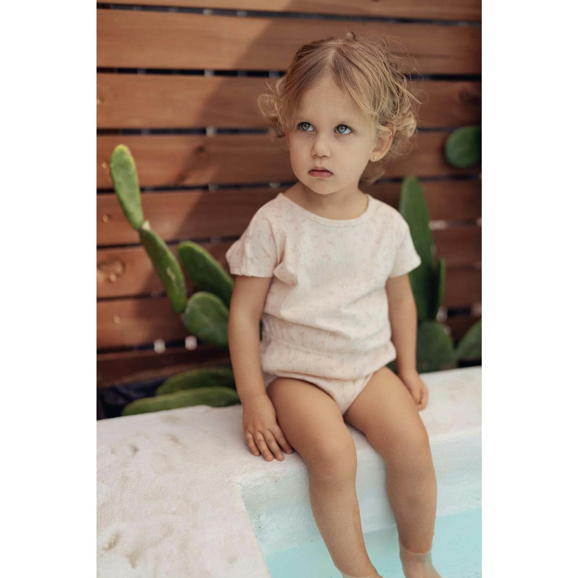 Girls Printed Gauze Romper