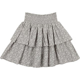 Textured Floral 2-Tired Short Skirt