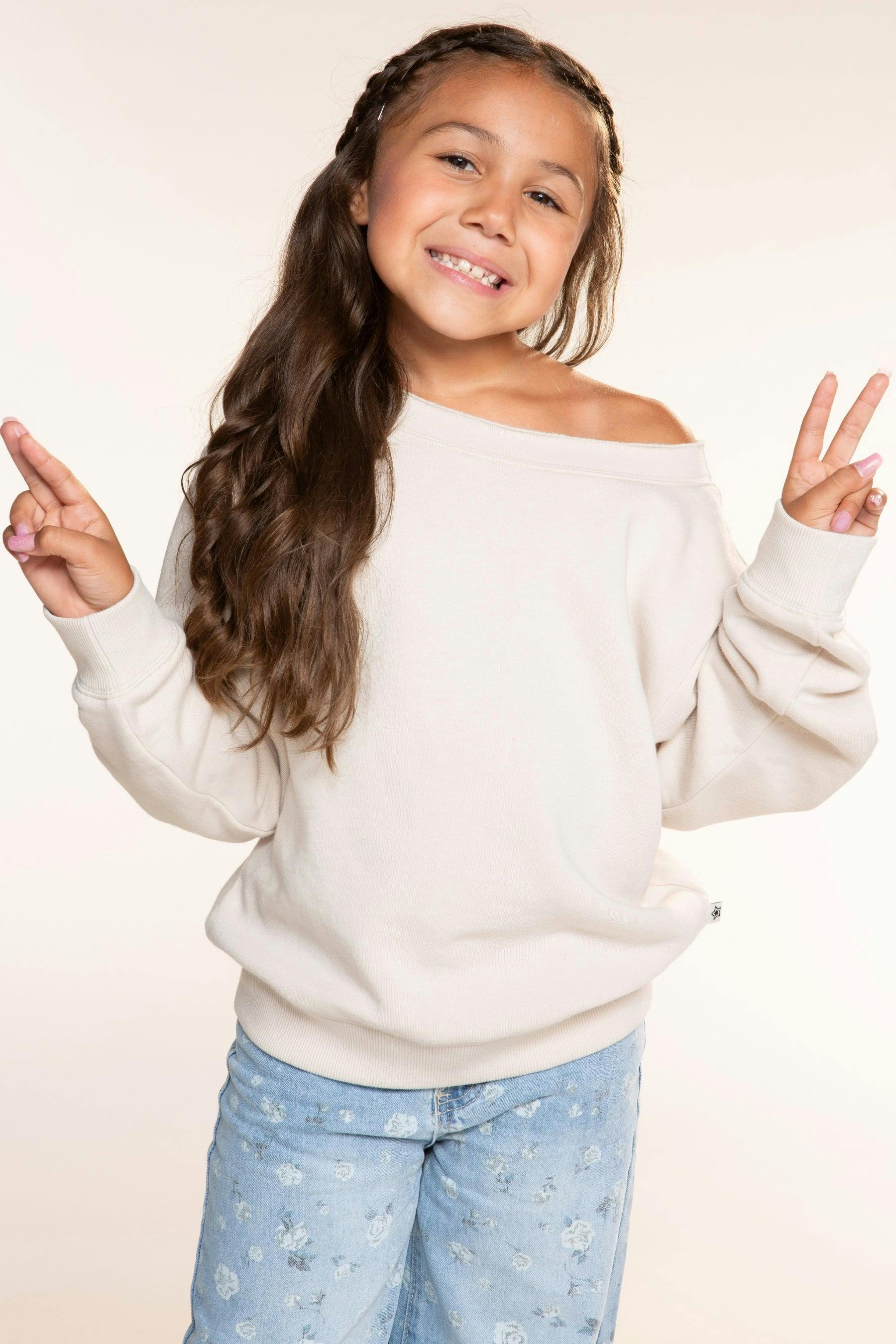 Butter French Terry Off The Shoulder Sweatshirt