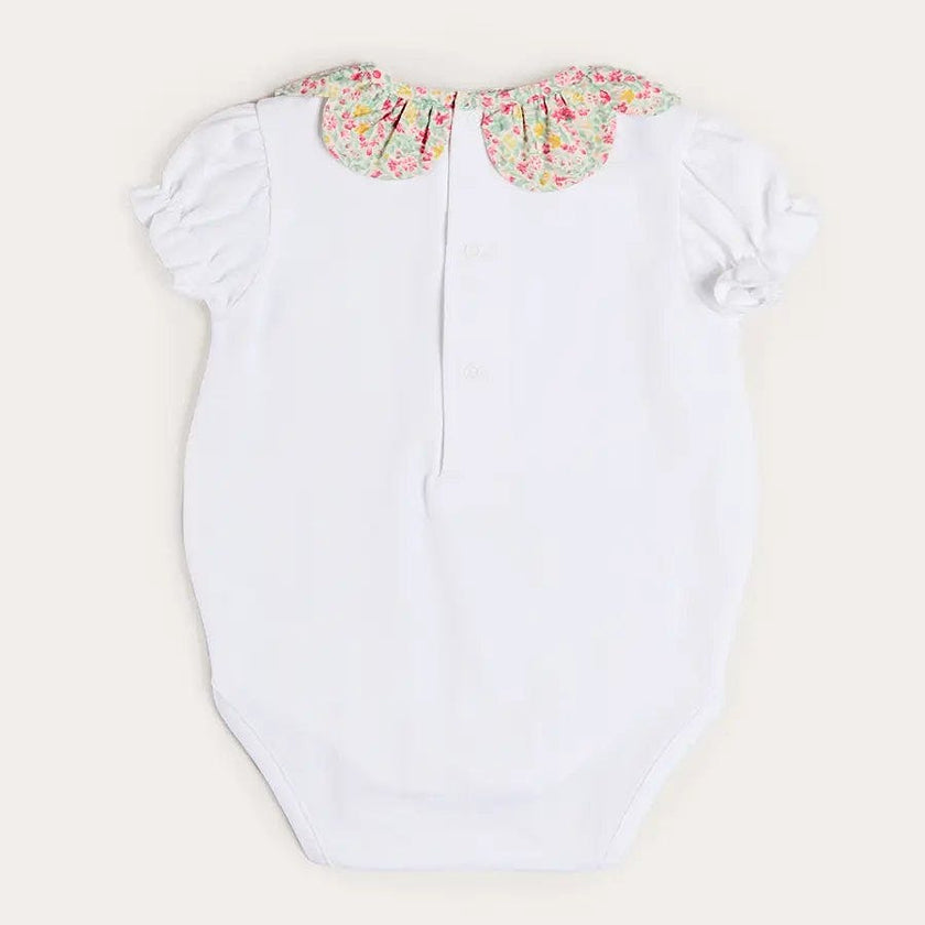Adelaide Floral Petal Collar Bodysuit in Pink (1mth-2yrs)