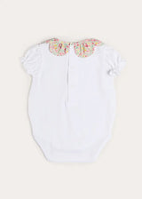 Adelaide Floral Petal Collar Bodysuit in Pink (1mth-2yrs)