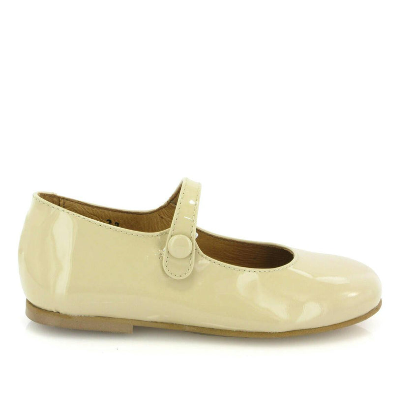 Patent Leather Mary Jane Ballerina, Beige