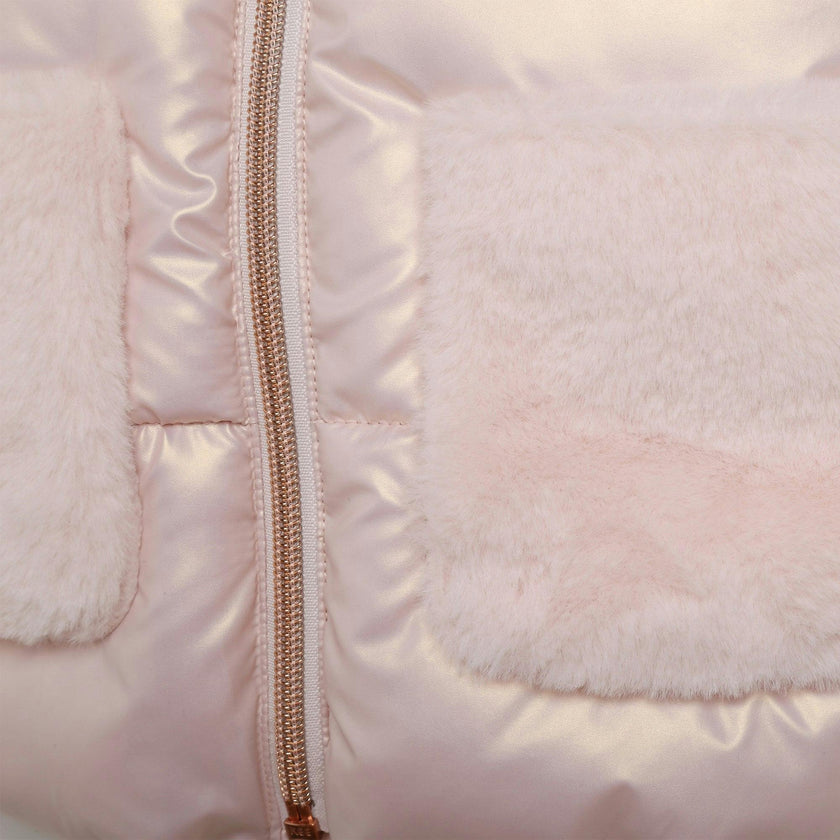 Pink Hooded Puffer Coat