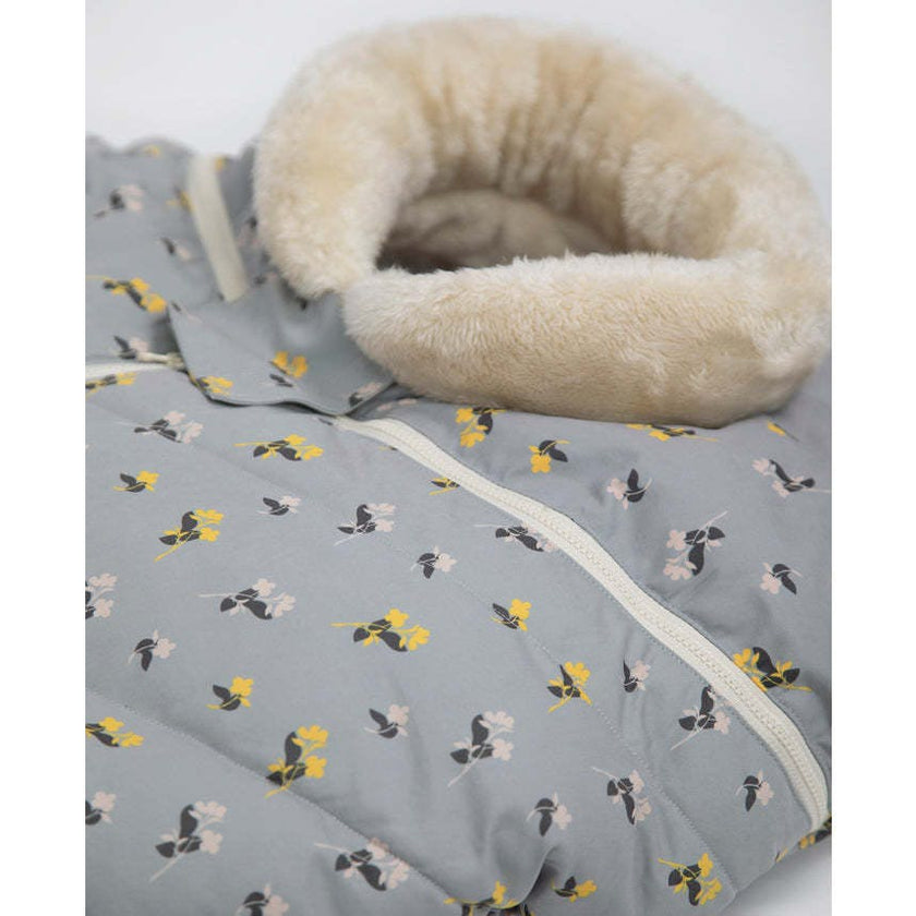 Floral Print Zipped Puffy Car Seat Cocoon