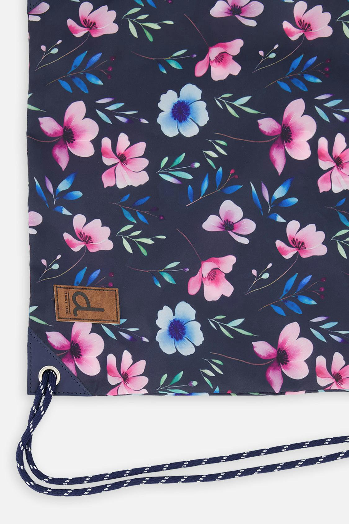 Little Girl Floral Practical Lightweight Everyday Drawstring Bag