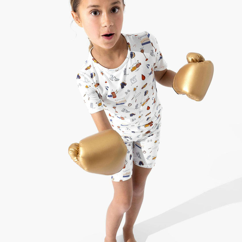 Boxing Bamboo Kids Pajama Short Set