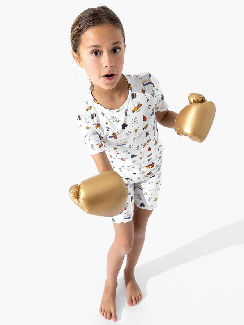Boxing Bamboo Kids Pajama Short Set