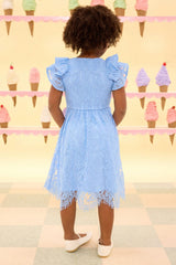 Mini Hattie Dress in Cornflower Blue Lace