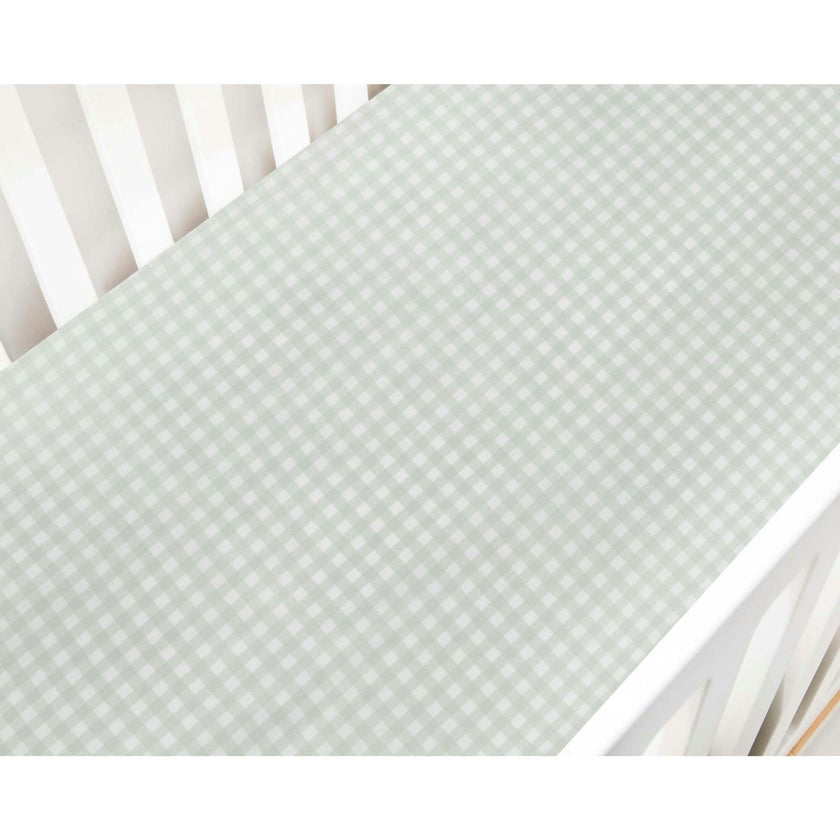 Picnic Gingham Crib Sheet - Green