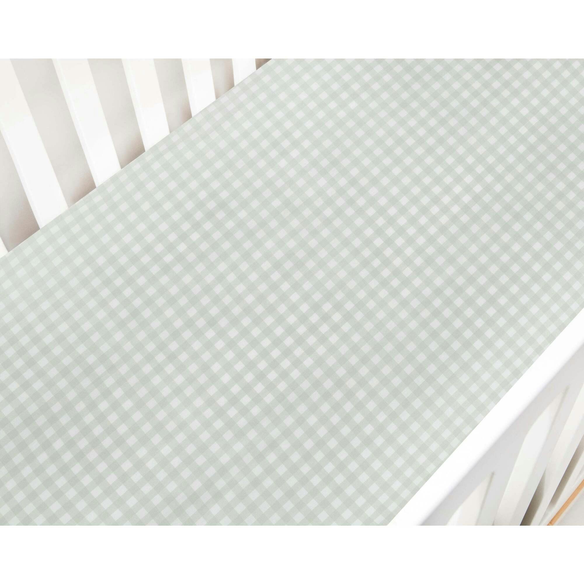 Picnic Gingham Crib Sheet - Green