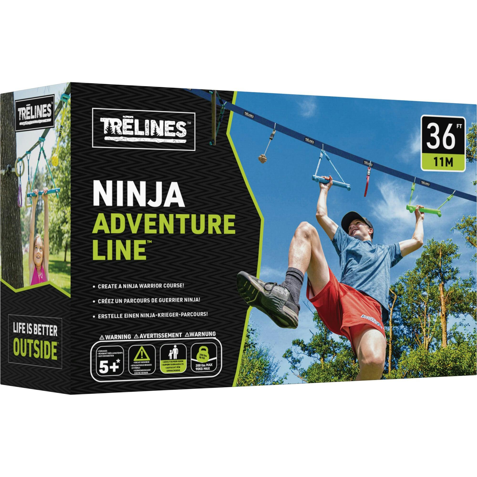 Treslines: Ninja Adventure Line 36 ft - Outdoor Ninja Warrior Course