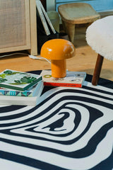 Black and White Vertigo Irregular Area Rug