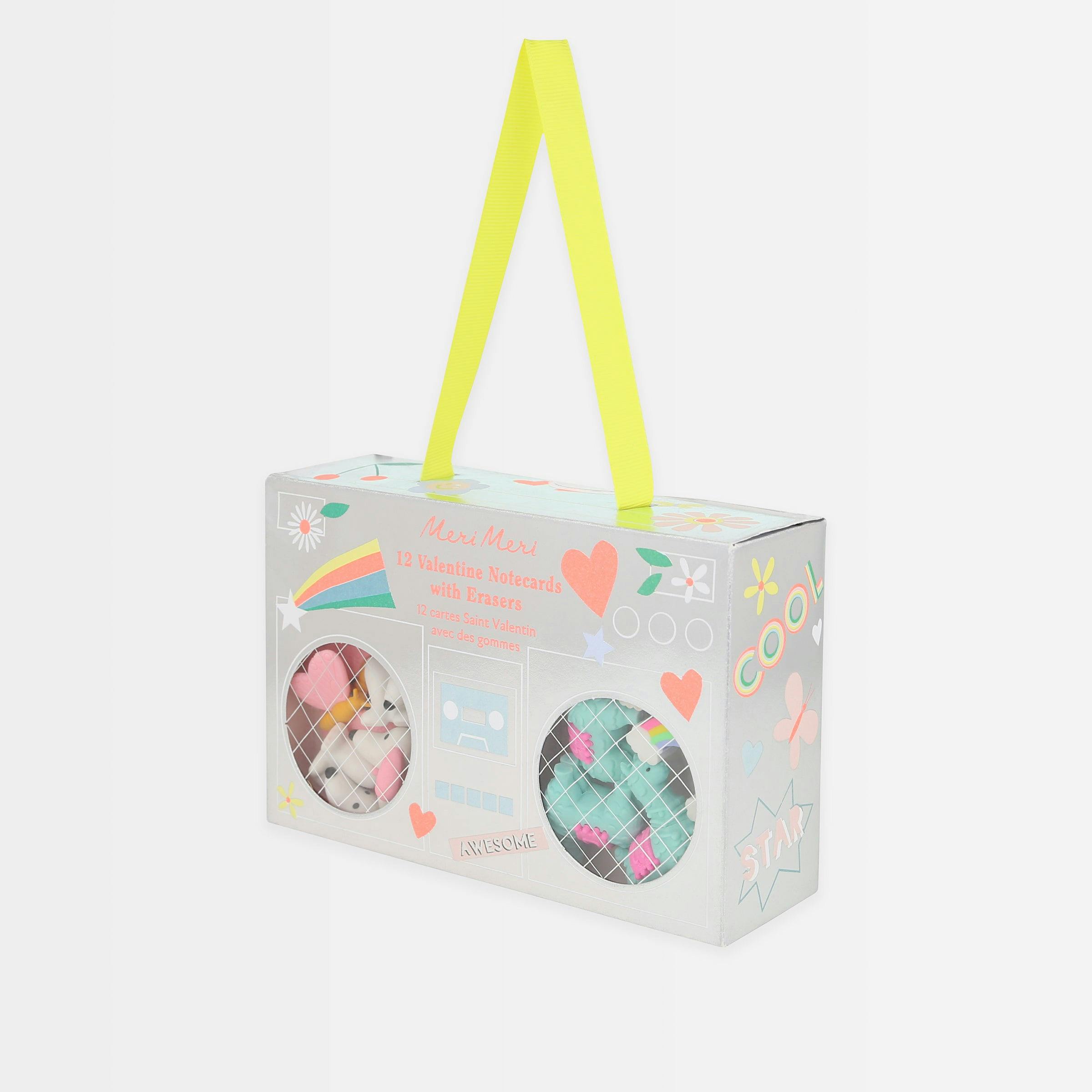 Boom Box Kids Valentine's Cards & Erasers Set